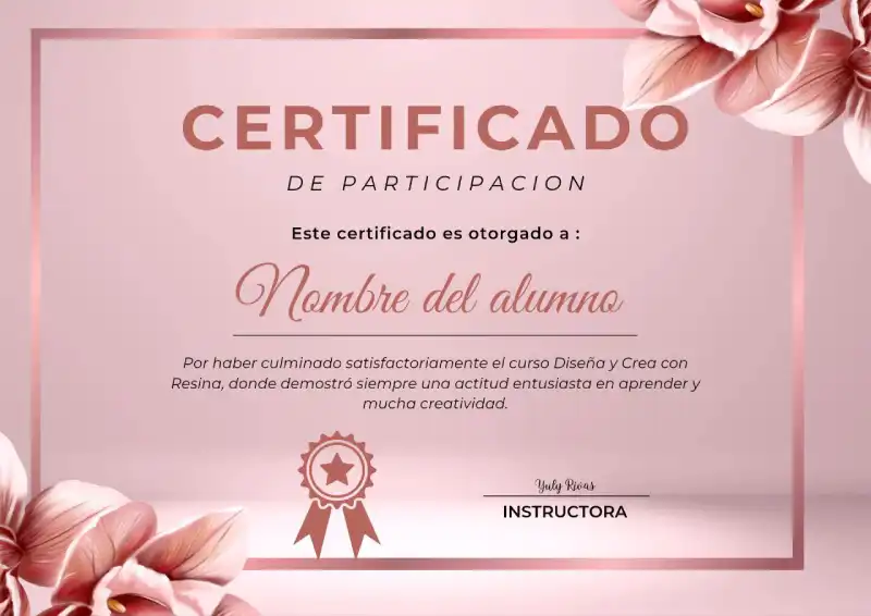 certificado curso resina