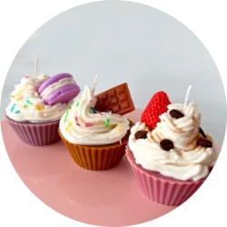 Velas en tipo cupcake